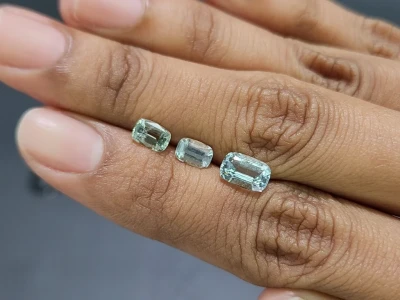 Ensemble aigues-marines taille coussin 2,35 carats, Madagascar photo
