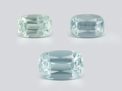 Set of aquamarines cushion cut 2.35 carats, Madagascar photo