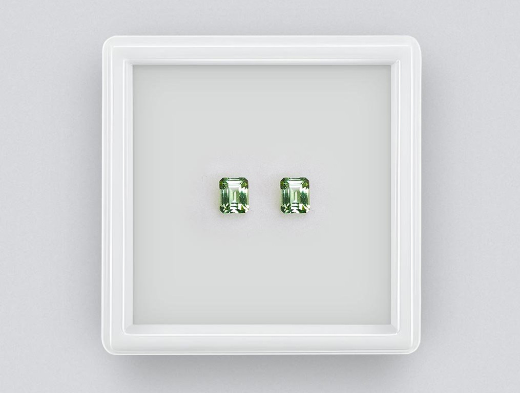 Pair of octagon cut tourmaline 1.01 carats Image №1