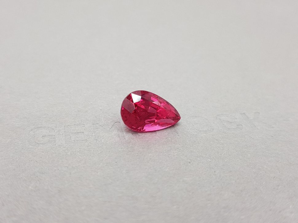 Unique pink-red pear cut spinel 5.62 ct, Mahenge Image №2