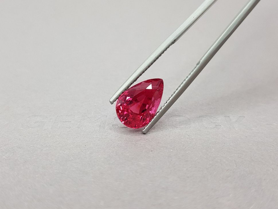 Unique pink-red pear cut spinel 5.62 ct, Mahenge Image №4