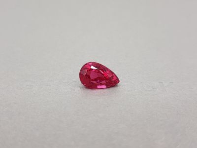 Unique pink-red pear-cut spinel 5.62 ct, Mahenge photo