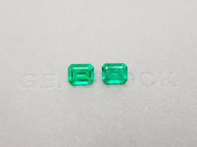 Pair of octagon-cut emeralds 3.00 ct, Colombia photo