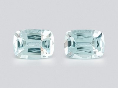 Pair of cushion cut aquamarines 1.43 ct, Madagascar photo