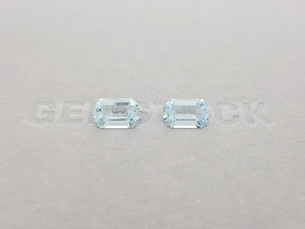 Pair of octagon-cut aquamarines 3.10 ct, Africa Image №1