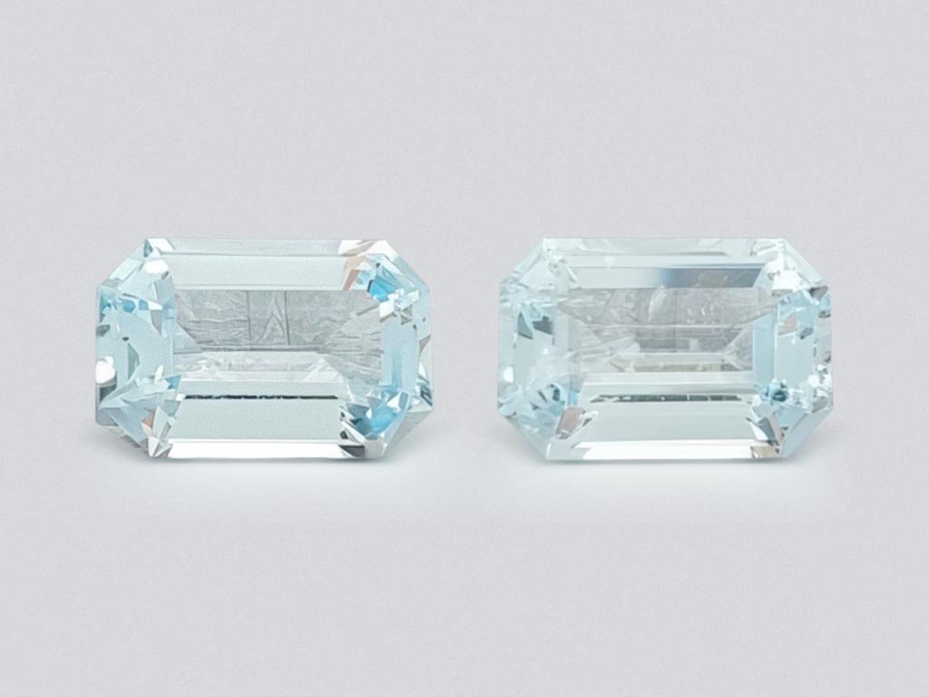 Paar Aquamarine im Achteckschliff, 3,10 Karat, Afrika Image №1