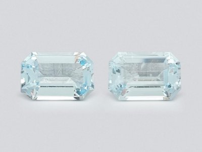 Pair of octagon-cut aquamarines 3.10 ct, Africa photo