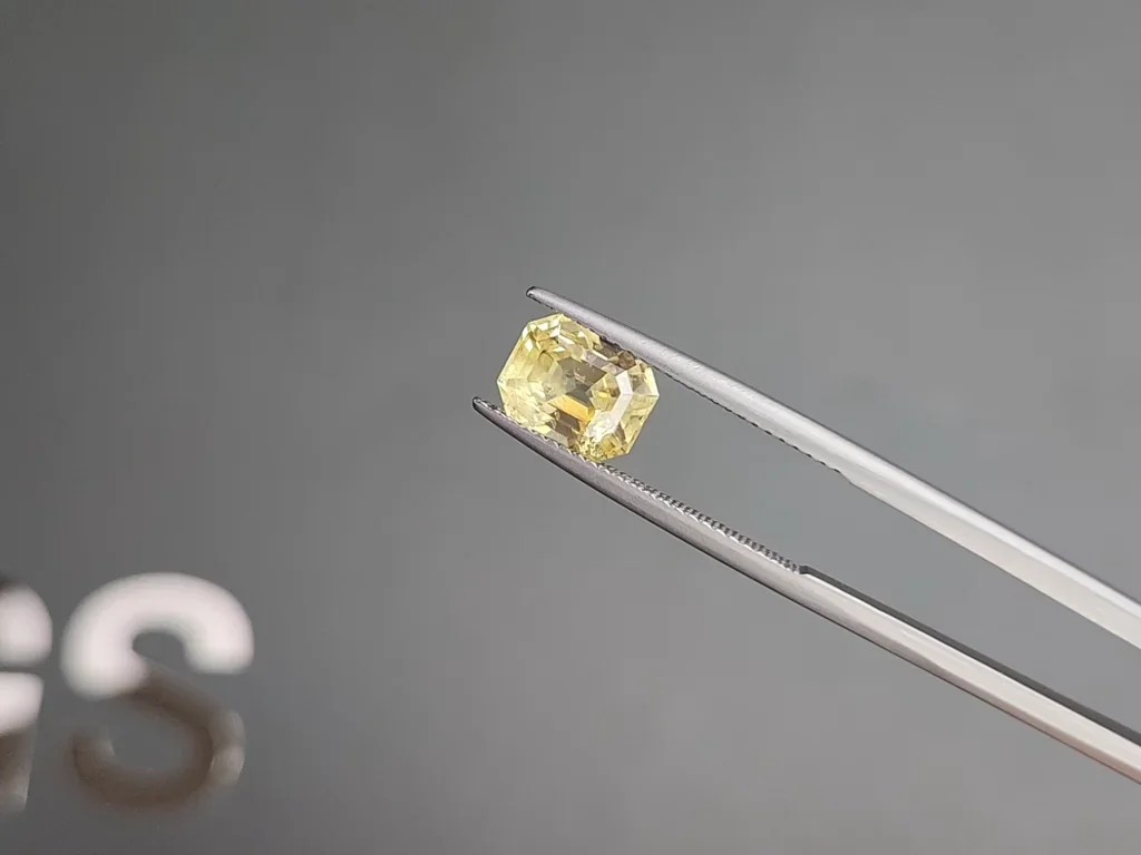 Zafiro amarillo pastel de talla octogonal sin calentar, 3,33 ct, Sri Lanka Image №3