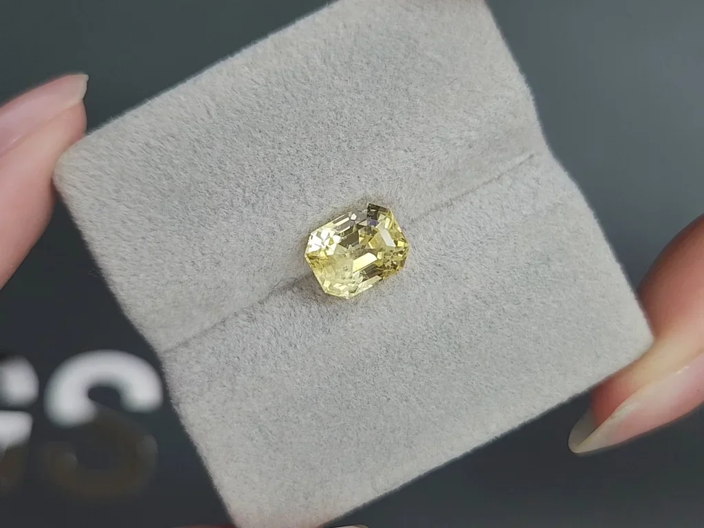 Zafiro amarillo pastel de talla octogonal sin calentar, 3,33 ct, Sri Lanka Image №4