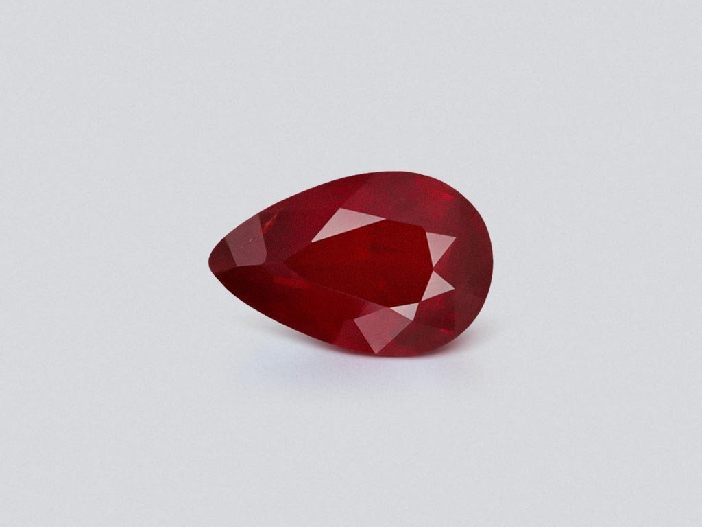 Unheated ruby Vivid Red pear cut 1.07 carats, Mozambique Image №1