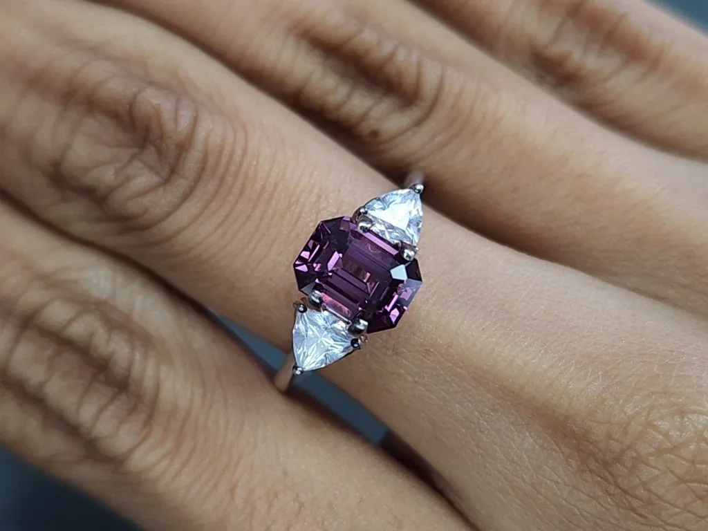 Purple spinel octagon cut 2.40 carats, Tanzania Image №5