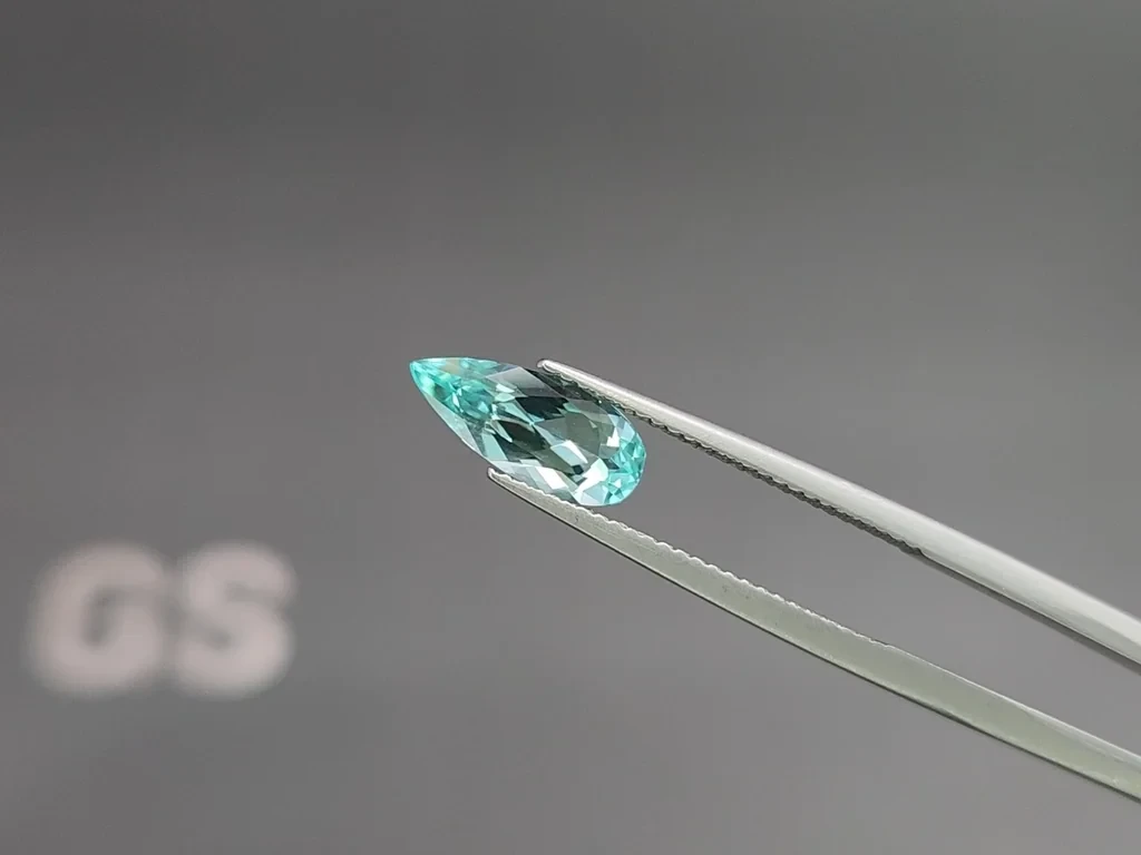 Tourmaline Paraiba taille poire 1,30 carat, Afrique Image №3