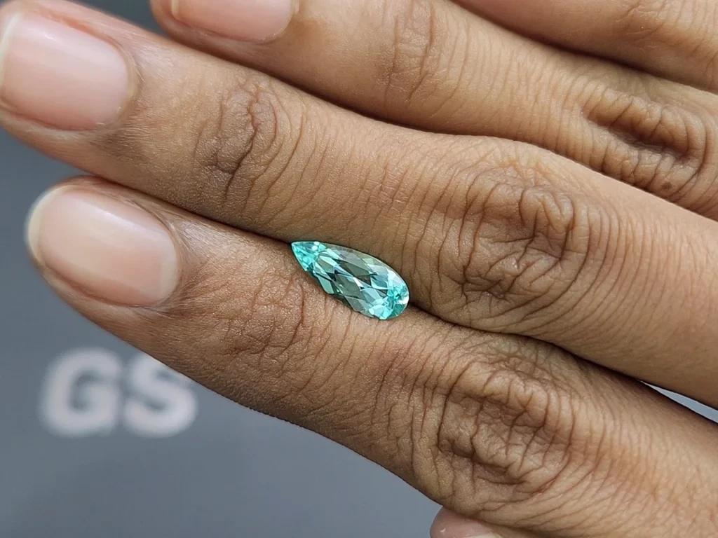 Tourmaline Paraiba taille poire 1,30 carat, Afrique Image №2