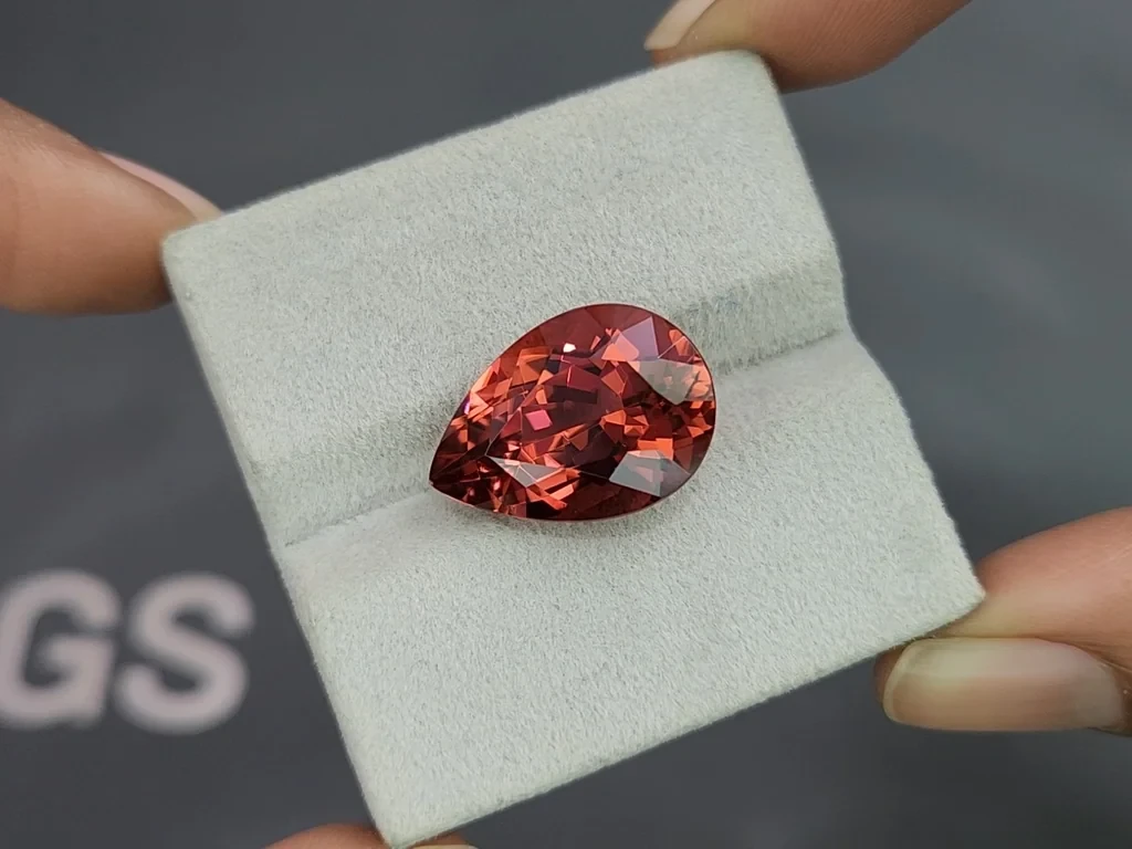 Orange red tourmaline pear cut 13.55 carats, Africa  Image №4