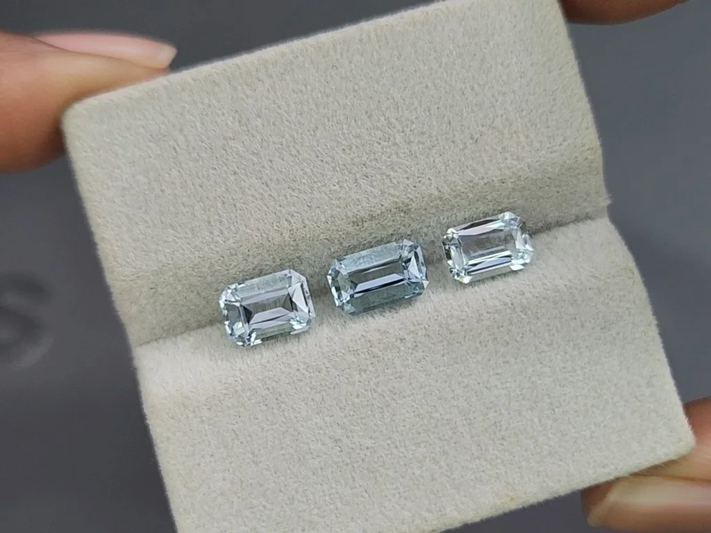 Aquamarin-set achteckig geschliffener 2,79 karat, Madagaskar Image №4