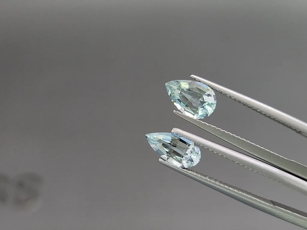 Satz aquamarine im birnenschliff 3,87 karat, Madagaskar Image №4