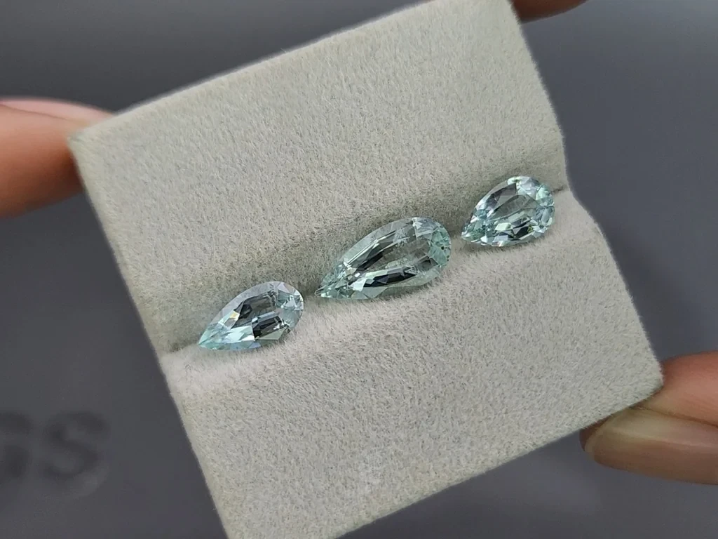 Satz aquamarine im birnenschliff 3,87 karat, Madagaskar Image №5