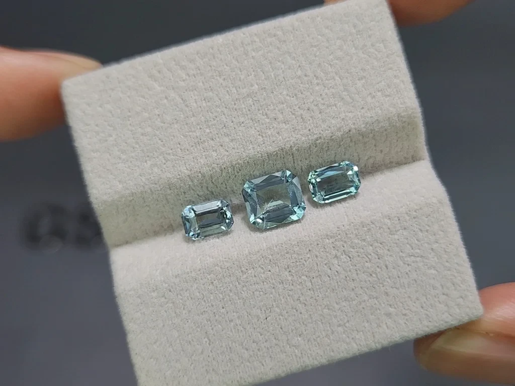 Set of aquamarines octagon cut  2.34 carats, Madagascar Image №4
