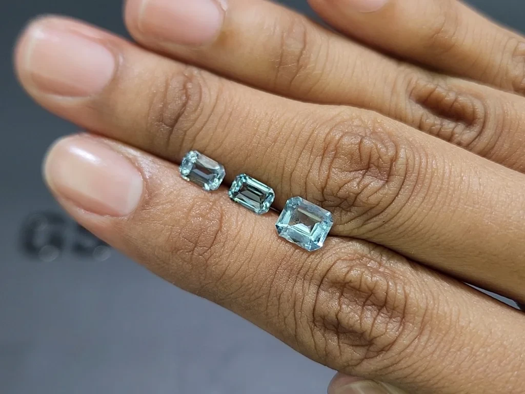 Set of aquamarines octagon cut  2.34 carats, Madagascar Image №1