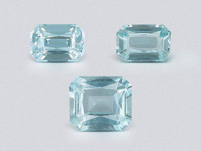 Set of aquamarines octagon cut  2.34 carats, Madagascar photo