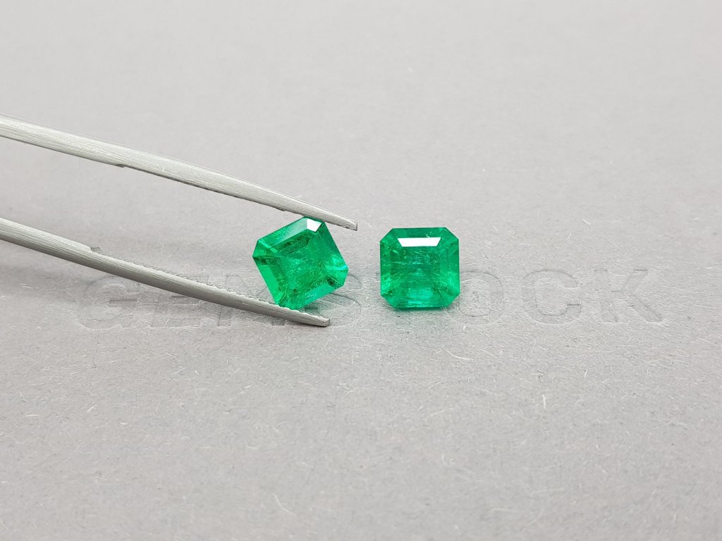 Pair of Colombian octagon emeralds 2.58 ct Image №4