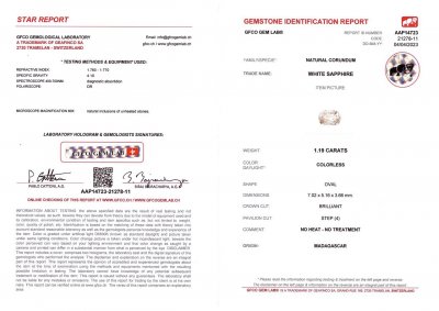 Certificate Cushion cut Madagascar sapphire 1.19 ct