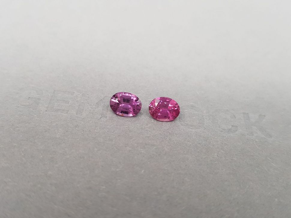 Pair of vivid pink unheated oval cut sapphires 1.32 ct, Madagascar Image №3