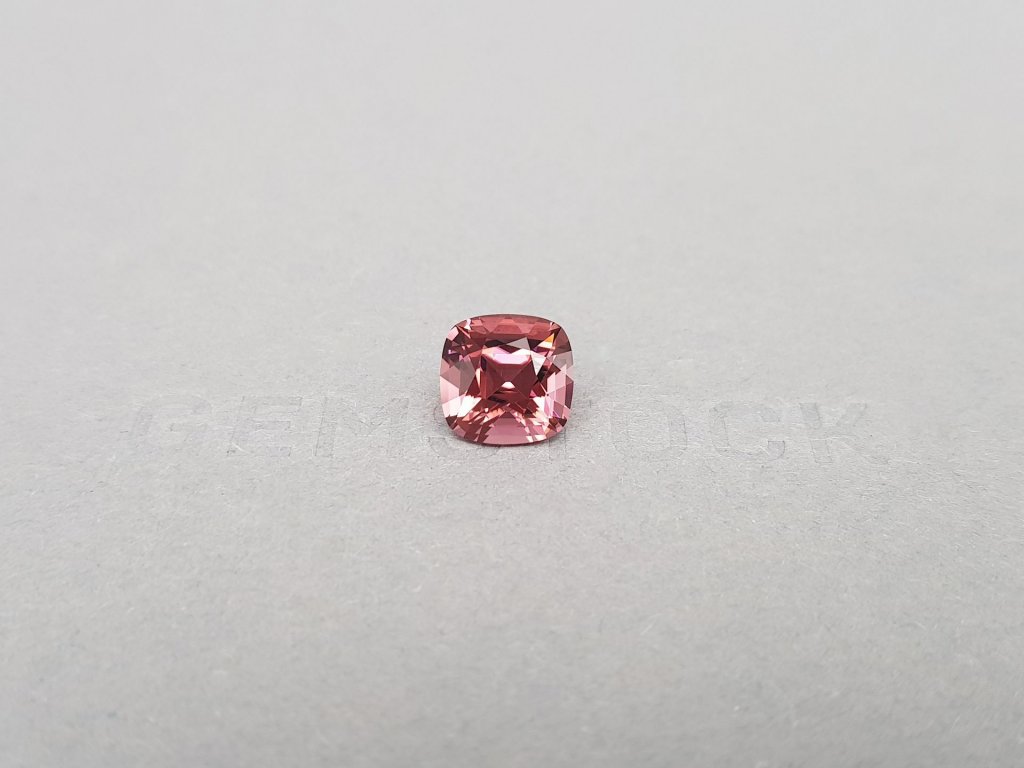 Ring with pink-orange rubellite 3.37 carats in 18K white gold Image №4