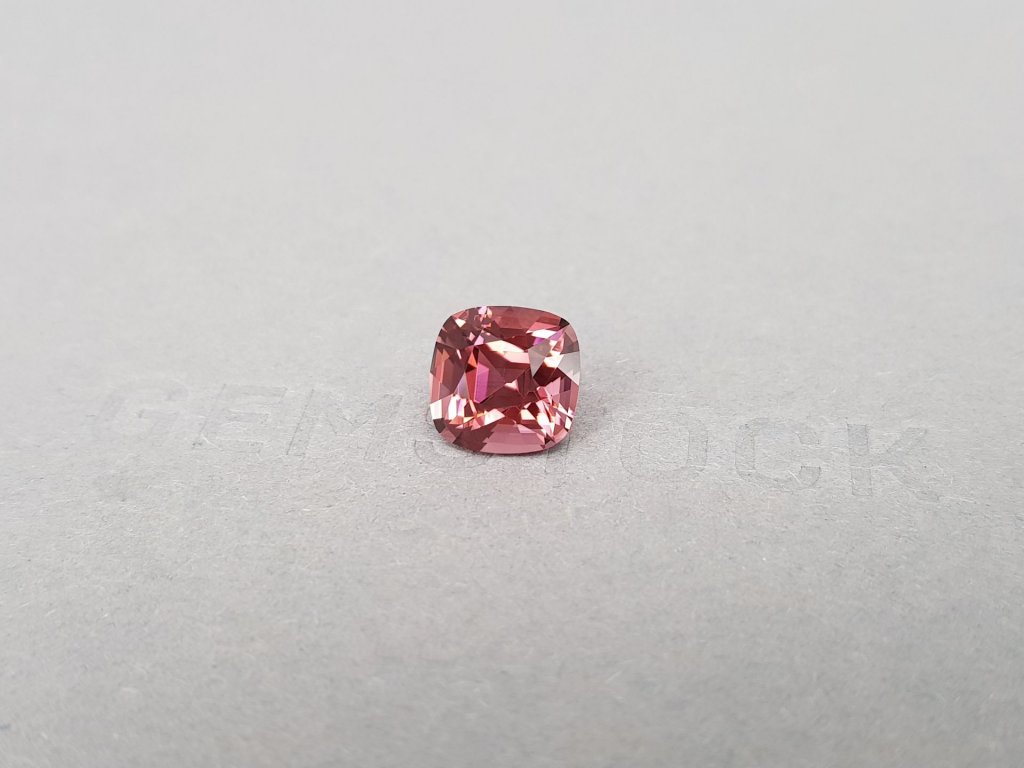 Ring with pink-orange rubellite 3.37 carats in 18K white gold Image №6