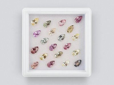 Set of calibrated sapphires 5x3 mm pear cut 4.64 carats/20 pcs photo