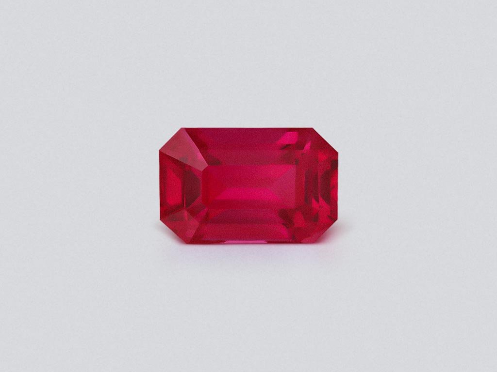Unheated red ruby octagon cut 1.08 carats, Mozambique Image №1