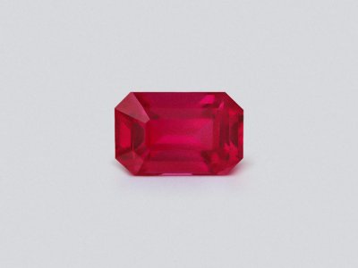 Rubis rouge octogonal non chauffé de 1,08 carat, Mozambique photo