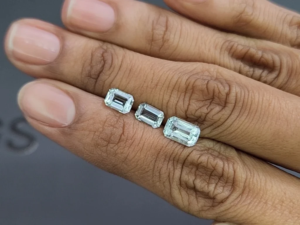 Set of aquamarines octagon cut 2.63 carats, Madagascar Image №1