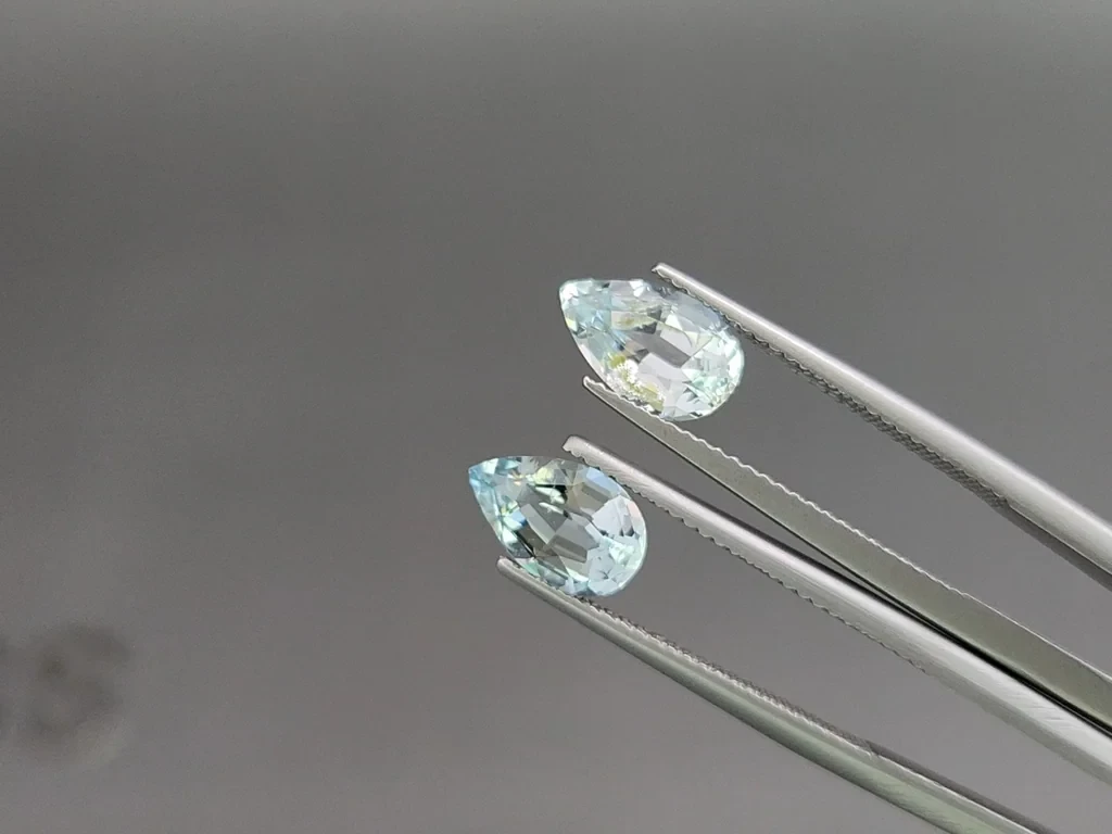 Set of aquamarines in pear cut 3.72 carats, Madagascar Image №4