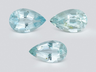 Set of aquamarines in pear cut 3.72 carats, Madagascar photo