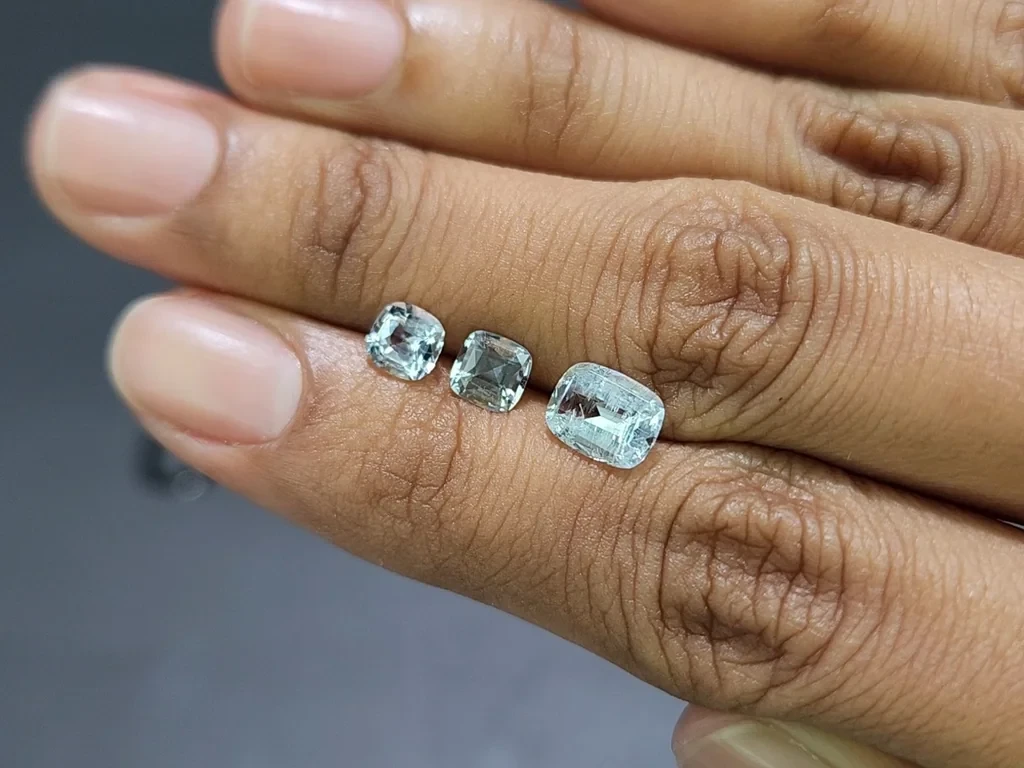 Set of aquamarines cushion cut 2.20 carats, Madagascar Image №2