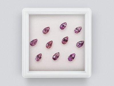 Lot de saphirs calibrés 5x3 mm taille poire 2,36 carats/10 pcs  photo