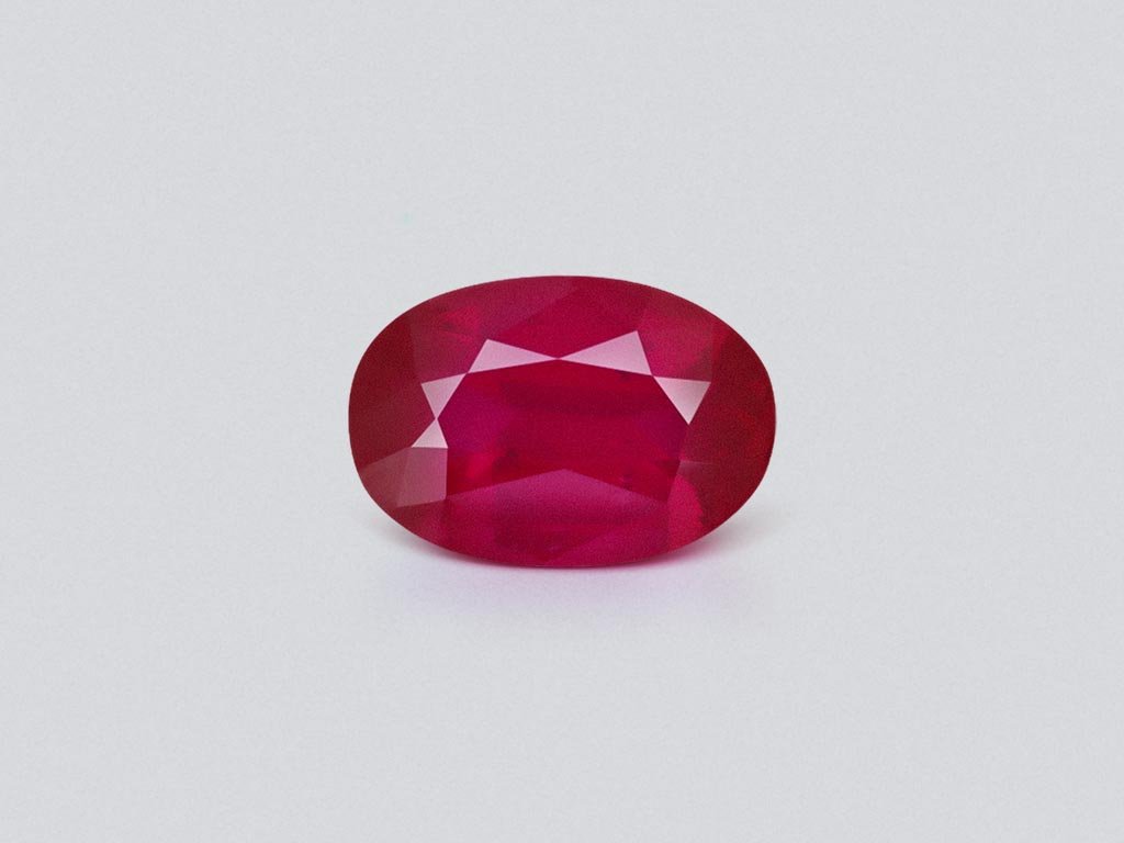 Unheated red ruby oval cut 1.01 carats, Mozambique  Image №1