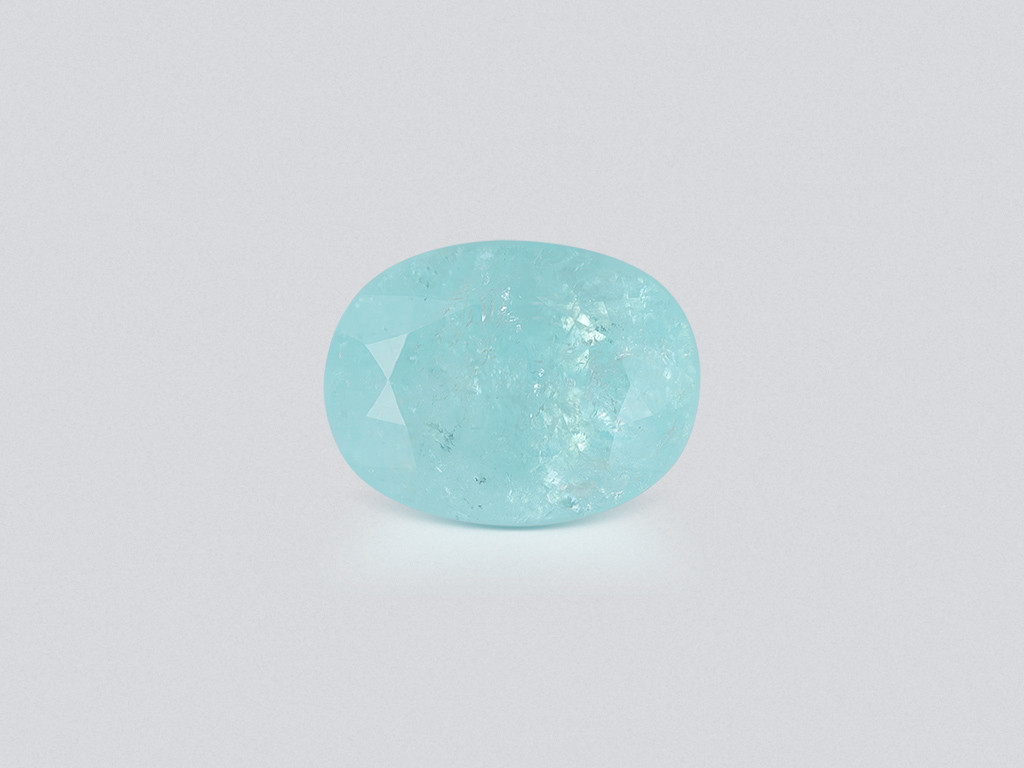 Paraiba turmalin oval geschliffener, zuckerblauer 3,19 karat, Mosambik Image №1