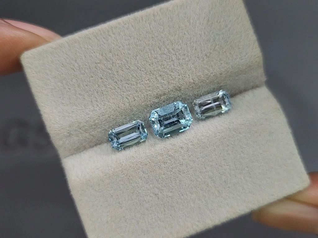 Aquamarin-set achteckig geschliffener 2,54 karat, Madagaskar Image №4