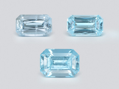 Aquamarin-set achteckig geschliffener 2,54 karat, Madagaskar photo