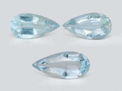Set of aquamarines pear cut 3.70 carats, Madagascar photo