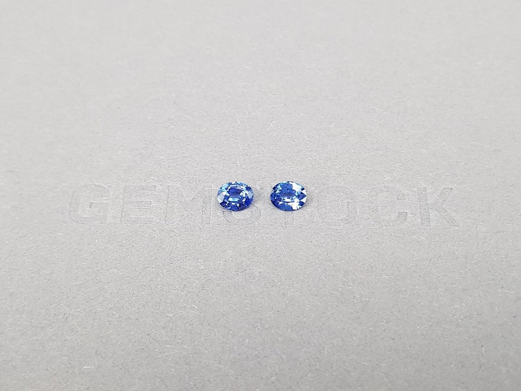Pair of Cornflower blue sapphires in oval cut 0.62 ct, Sri Lanka Image №1