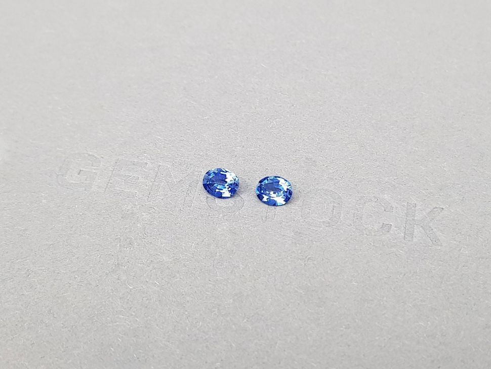 Pair of Cornflower blue sapphires in oval cut 0.62 ct, Sri Lanka Image №3