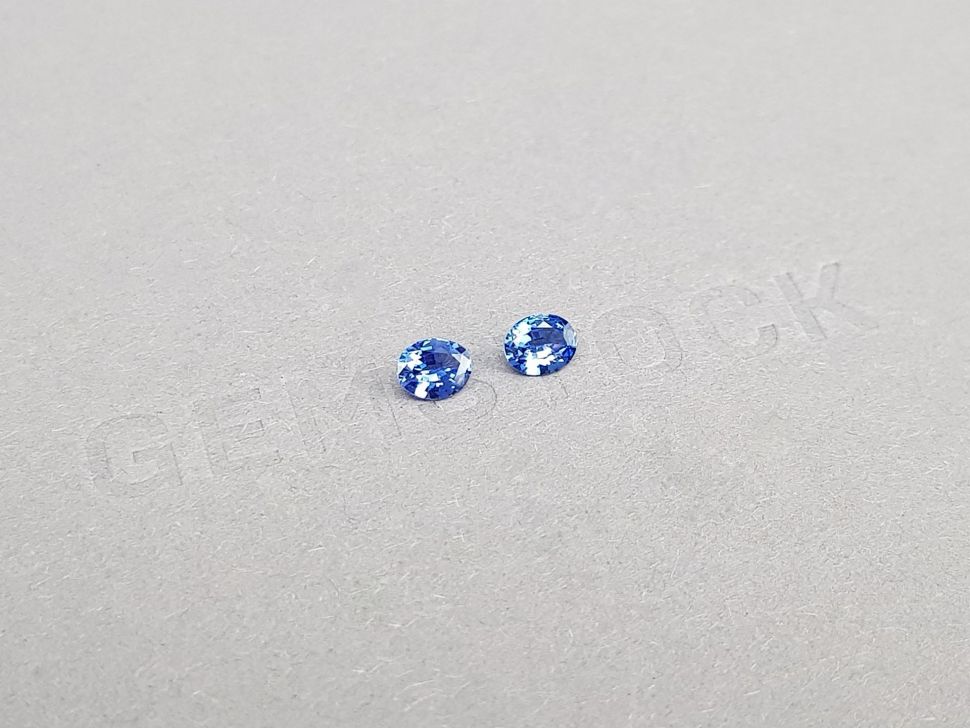 Pair of Cornflower blue sapphires in oval cut 0.62 ct, Sri Lanka Image №2