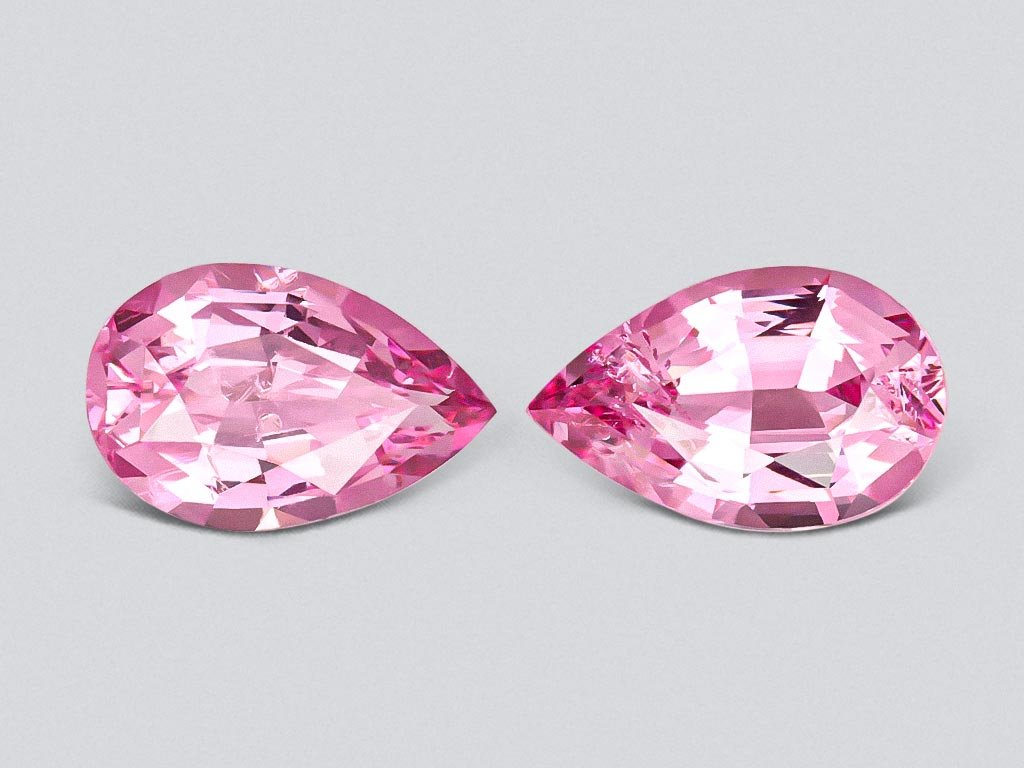 Pair of pink spinels in pear cut 1.78 carats, Tajikistan Image №1