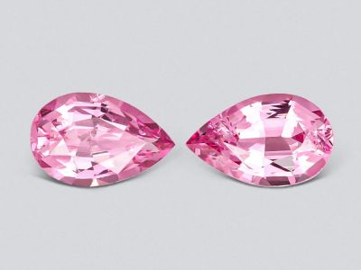 Pair of pink spinels in pear cut 1.78 carats, Tajikistan photo