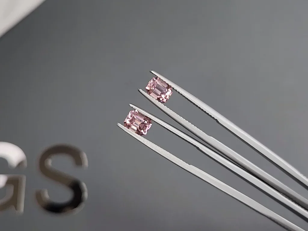 Paire de rubellites taille octogonale rose tendre 1,91 carats, Afrique Image №3