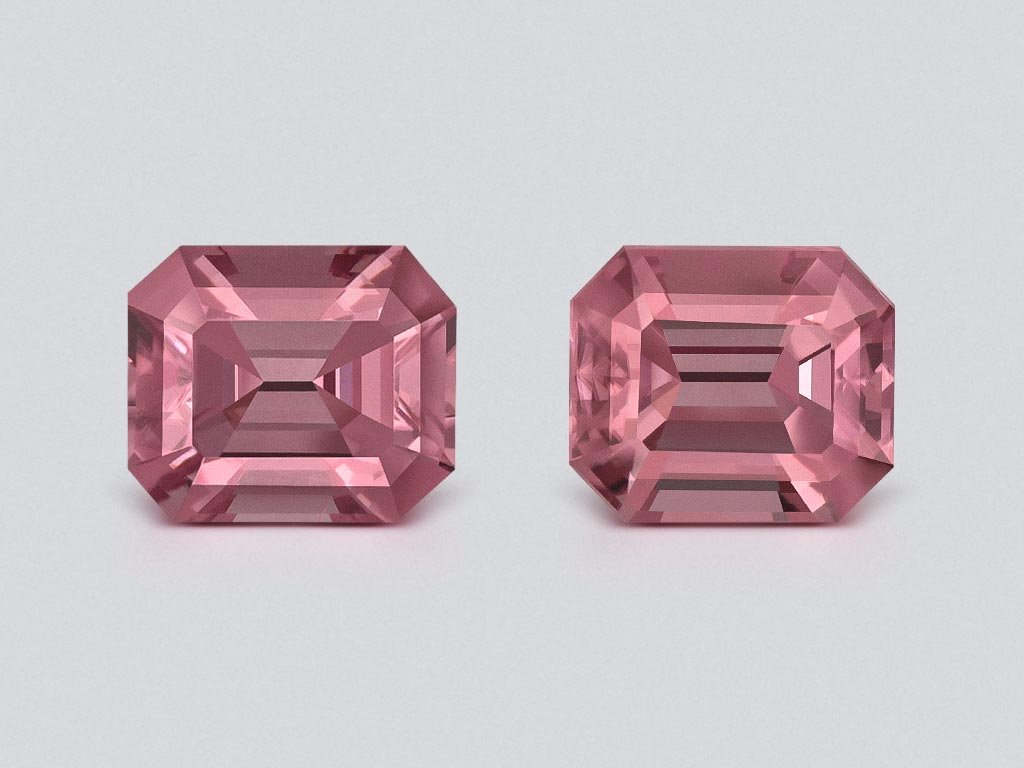 Paire de rubellites taille octogonale rose tendre 1,91 carats, Afrique Image №1