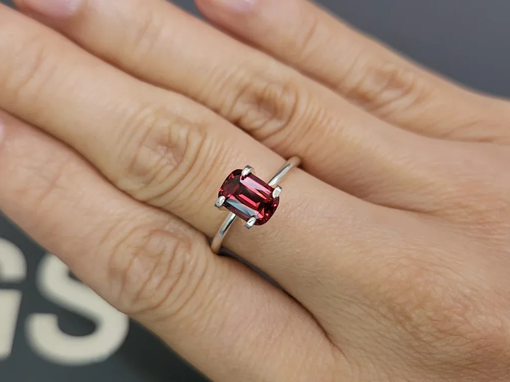 Rhodolite garnet cushion cut 1.82 carats, Tanzania Image №5